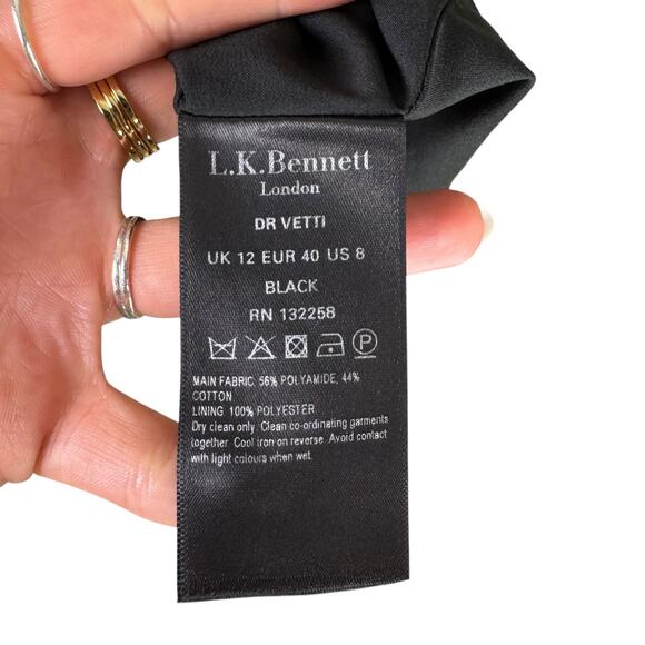 Linton for L.K. Bennett DR Vetti Black Multi Color Tweed V-neck Sheath Dress - Picture 13 of 13